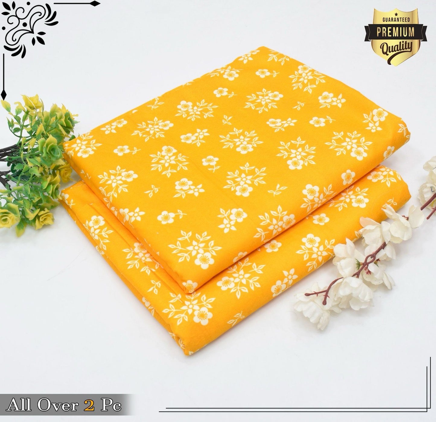 Floral Prints 2-Piece Summer Outfit – Digital Printed Shirt & Trouser | Micro Polo Cotton| Unstitched - Deewan E Kharidar