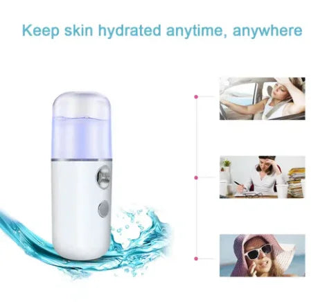 Rechargeable USB Mist Facial Sprayer – Portable Face Steamer & Humidifier for Deep Skin Hydration - Deewan E Kharidar