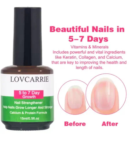 LOVCARRIE 5-7 Day Nail Growth & Strengthener | Calcium & Protein Formula - Deewan E Kharidar