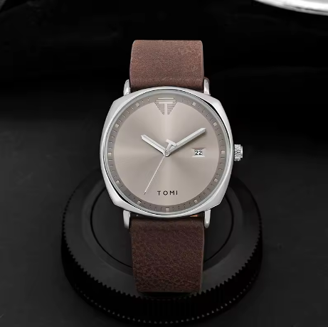 TOMI Men's Minimalist Quartz Watch – Fashion Leather Strap, Sports Style with Calendar - Deewan E Kharidar