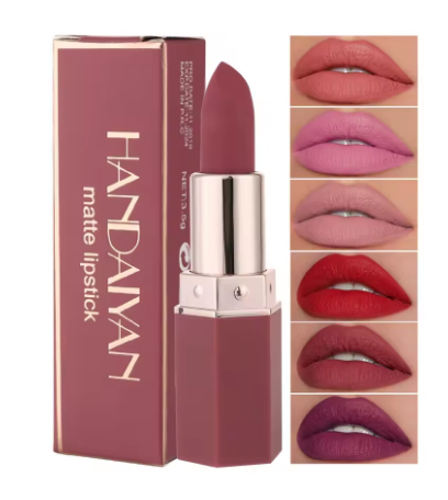 6-Color Matte Lipstick Set – Long-Lasting, Waterproof, Non-Fading, Non-Stick Velvet Lip Colors - Deewan E Kharidar