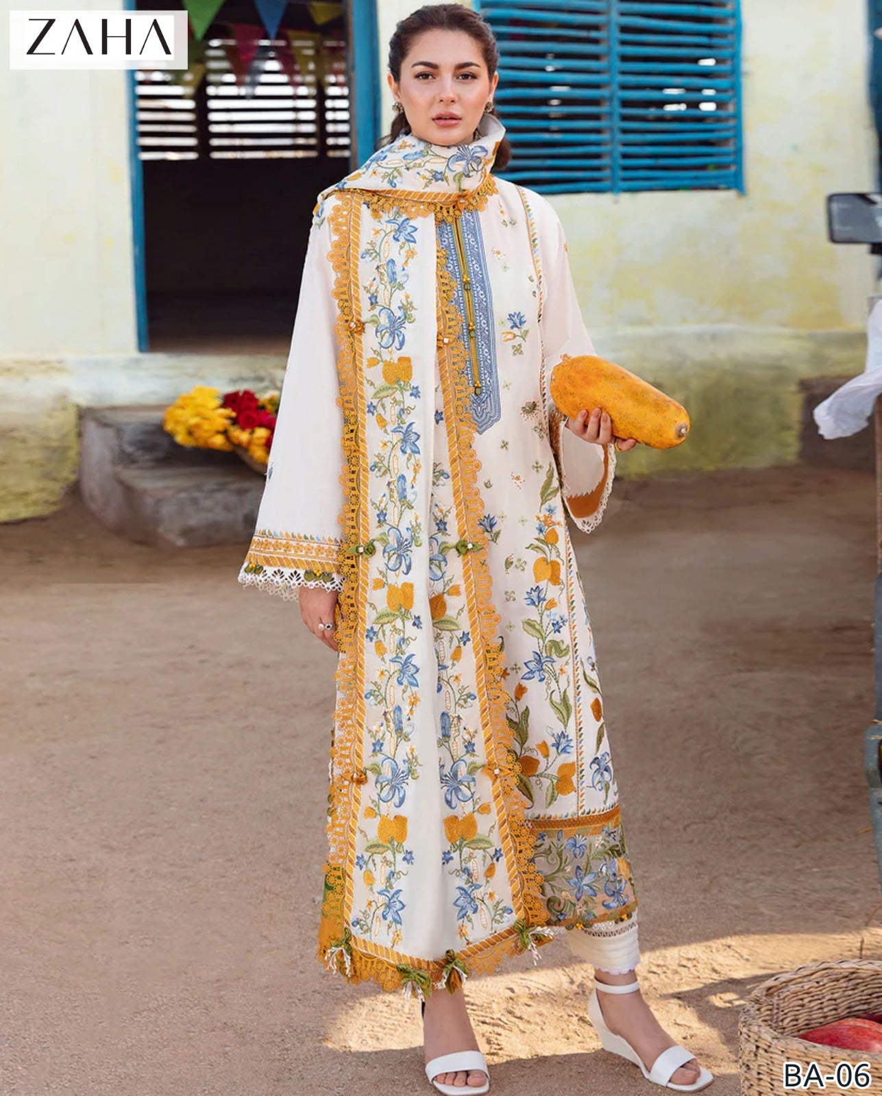 ✨ Zara Shahjahan Luxury Lawn Collection - Elegant Embroidered 3PC Suit (Code: 837) ✨