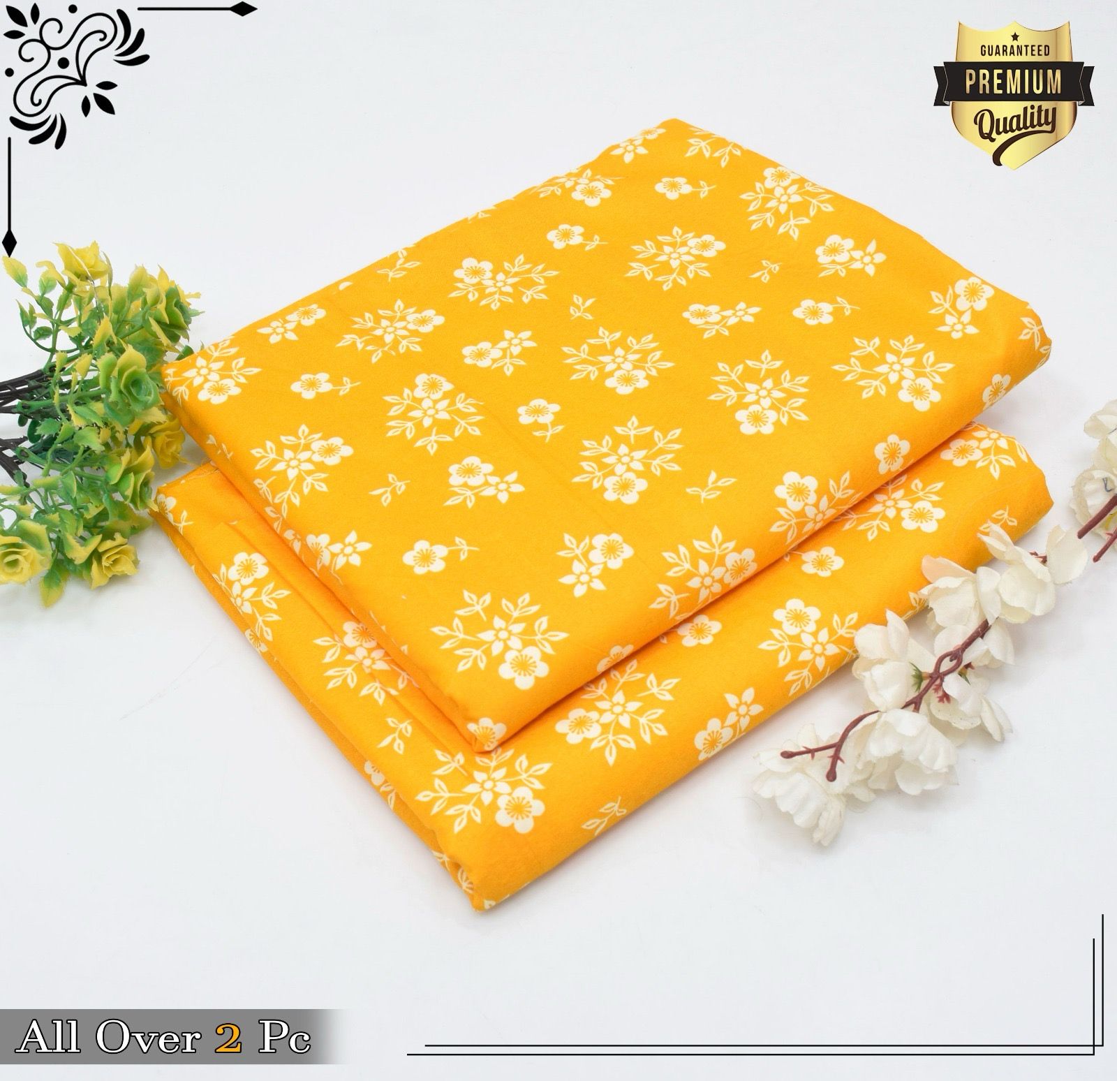 Floral Prints 2-Piece Summer Outfit – Digital Printed Shirt & Trouser | Micro Polo Cotton| Unstitched - Deewan E Kharidar