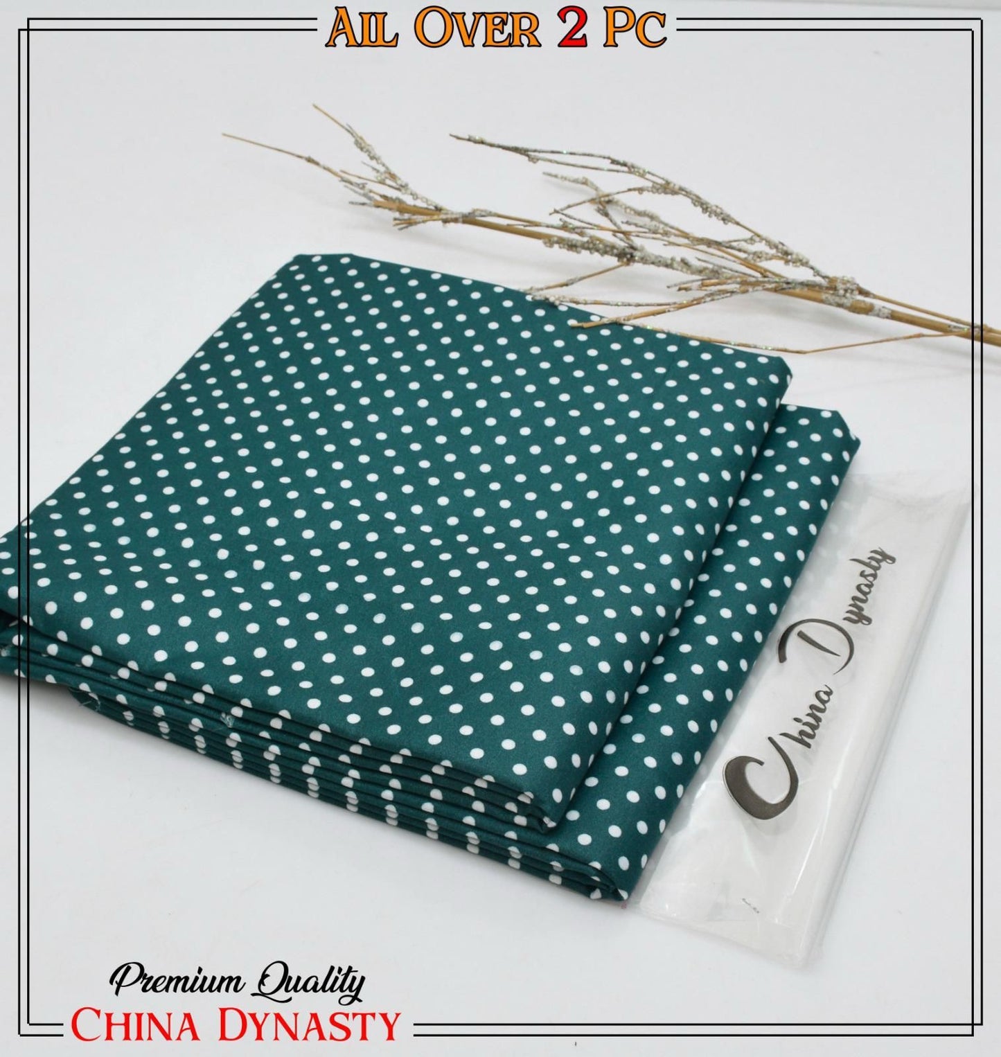 Premium Polka Dot Printed Fabric | 2-Piece Suit | China Dynasty Quality