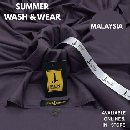 Junaid Jamshed Premium Wash & Wear Fabric – Summer 2025 | Gents Collection | 4 Meter with Gift Bag & Buttons - Deewan E Kharidar