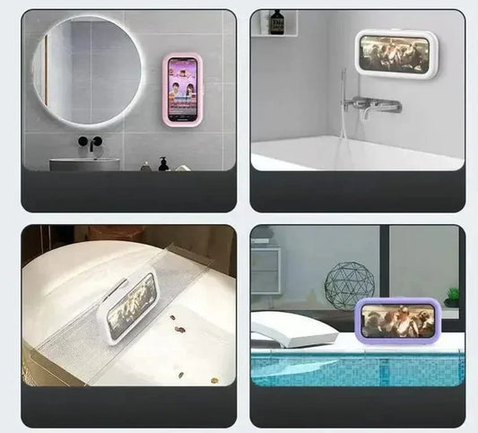 Waterproof Wall-Mounted Bathroom Phone Holder – Touch-Sensitive Screen | Drama Watching Stand | - Deewan E Kharidar