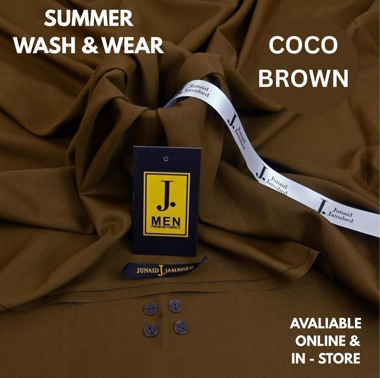 Junaid Jamshed Premium Wash & Wear Fabric – Summer 2025 | Gents Collection | 4 Meter with Gift Bag & Buttons - Deewan E Kharidar