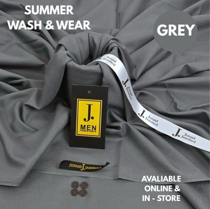 Junaid Jamshed Premium Wash & Wear Fabric – Summer 2025 | Gents Collection | 4 Meter with Gift Bag & Buttons - Deewan E Kharidar