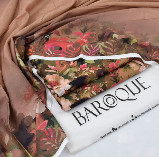 Baroque 3PC Printed Lawn Suit – Voile Dupatta | Summer Collection 2025 - Deewan E Kharidar
