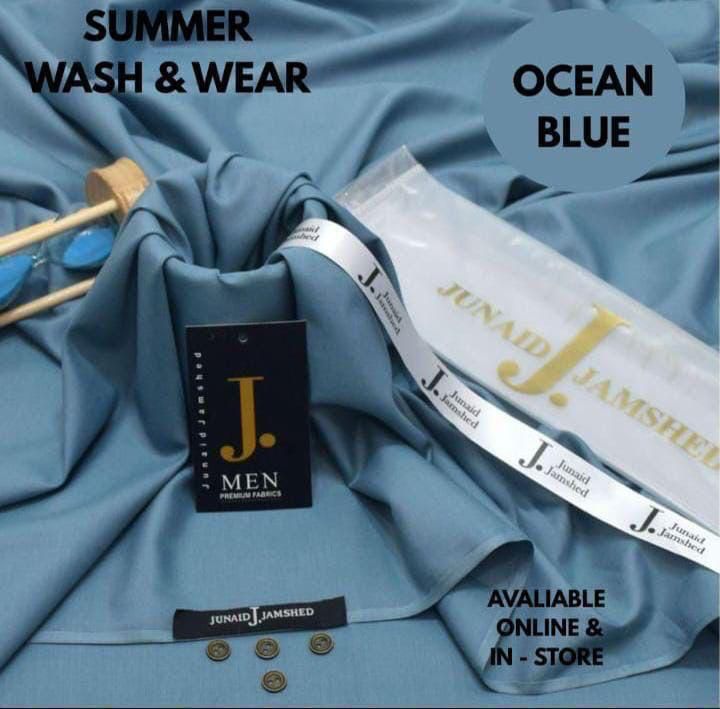 Junaid Jamshed Premium Wash & Wear Fabric – Summer 2025 | Gents Collection | 4 Meter with Gift Bag & Buttons - Deewan E Kharidar