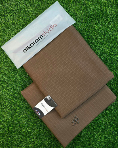 Alkaram Premium Soft Texture Cotton – Gents Fabric | Summer 2025 | 4.5 Meter | Gift Bag + Buttons - Deewan E Kharidar