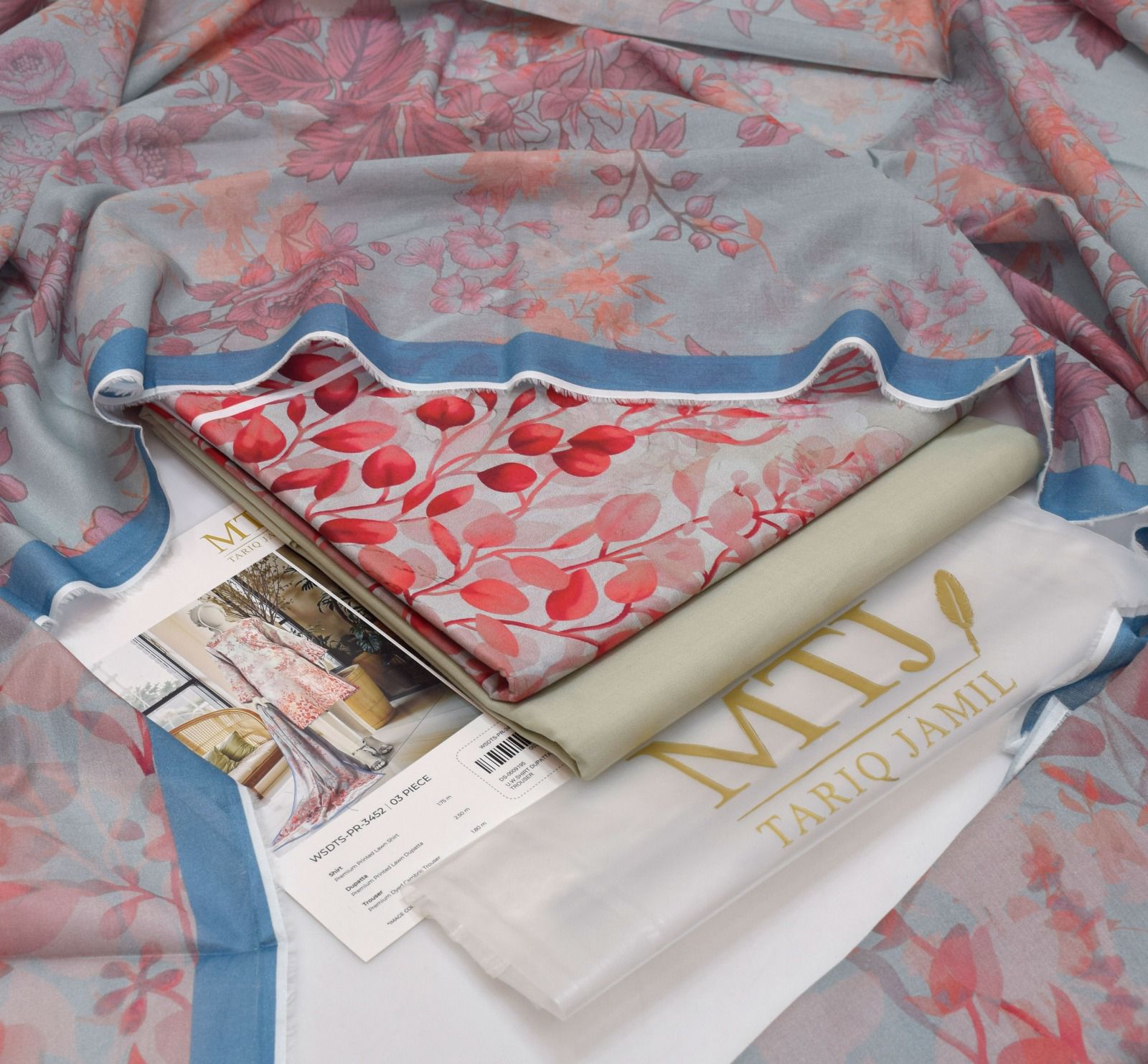 MTJ 2025 Luxury Digital Printed Lawn Suit – 3PC | Original Stock | 8 Meter Total - Deewan E Kharidar