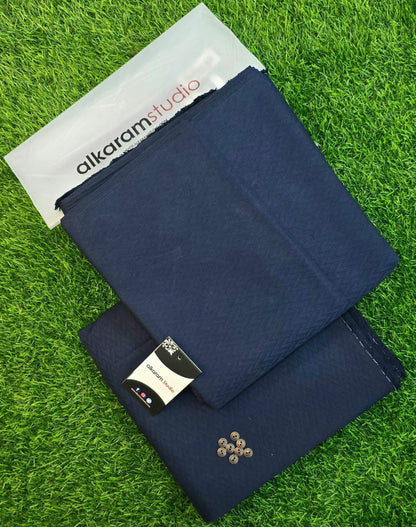 Alkaram Premium Soft Texture Cotton – Gents Fabric | Summer 2025 | 4.5 Meter | Gift Bag + Buttons - Deewan E Kharidar