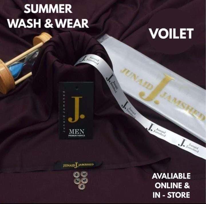 Junaid Jamshed Premium Wash & Wear Fabric – Summer 2025 | Gents Collection | 4 Meter with Gift Bag & Buttons - Deewan E Kharidar