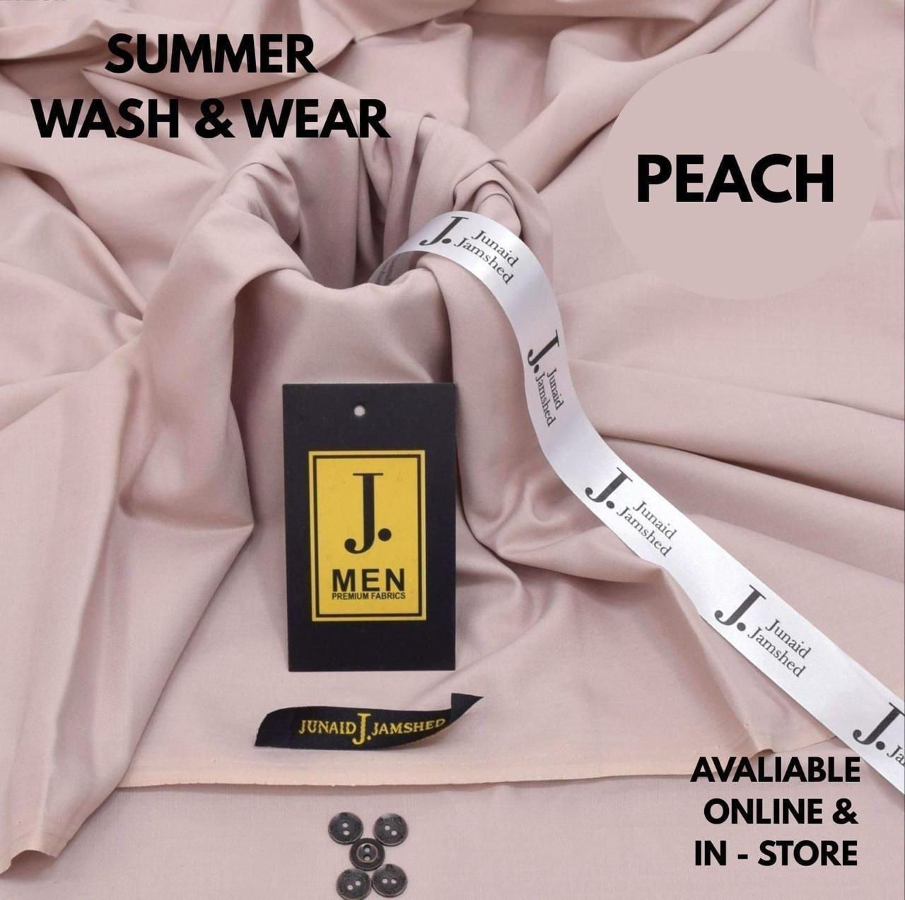 Junaid Jamshed Premium Wash & Wear Fabric – Summer 2025 | Gents Collection | 4 Meter with Gift Bag & Buttons - Deewan E Kharidar