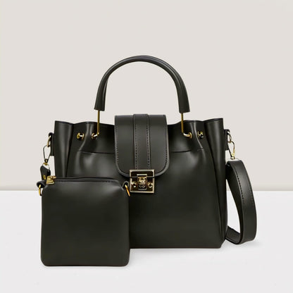 2 PCS Premium Synthetic Leather Shoulder Bag Set – Soft Padded, Long Strap