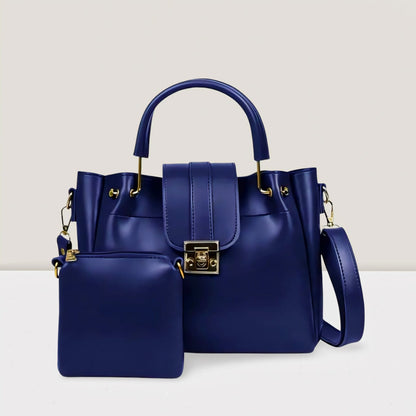 2 PCS Premium Synthetic Leather Shoulder Bag Set – Soft Padded, Long Strap