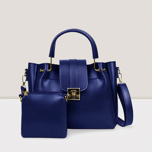 2 PCS Premium Synthetic Leather Shoulder Bag Set – Soft Padded, Long Strap