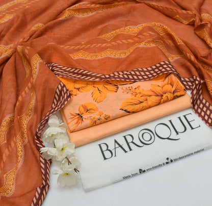 Baroque 3PC Printed Lawn Suit – Voile Dupatta | Summer Collection 2025 - Deewan E Kharidar