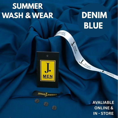 Junaid Jamshed Premium Wash & Wear Fabric – Summer 2025 | Gents Collection | 4 Meter with Gift Bag & Buttons - Deewan E Kharidar