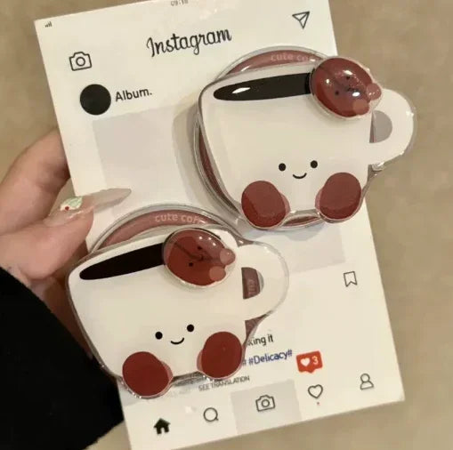 Korean Cute Coffee Cup Magnetic GripTok | Magsafe Phone Holder & Stand - Deewan E Kharidar