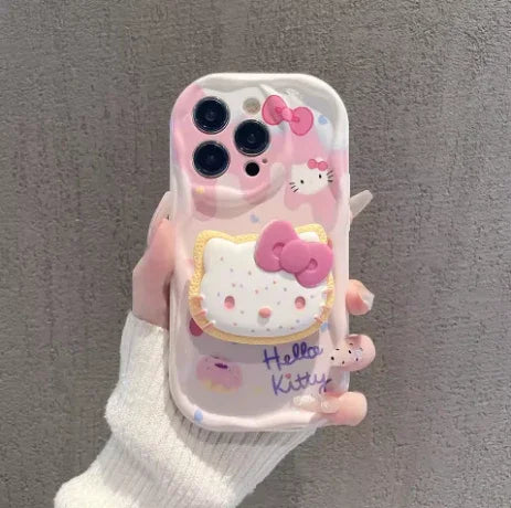 3D Hello Kitty Bracelet Case with Stand – Cute Shockproof Cover for Samsung A Series (A13–A73, 4G/5G) - Deewan E Kharidar