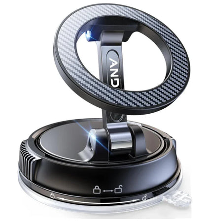 Carbon Fiber Magsafe Car Phone Holder – 360° Adjustable Mount with Ultra Strong Magnetic & Suction Grip - Deewan E Kharidar