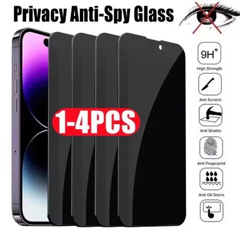 Privacy Tempered Glass Screen Protector for iPhone 16/15/14/13 Pro Max – Anti-Spy, Anti-Scratch - Deewan E Kharidar