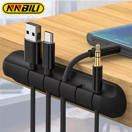 NNBILI Silicone USB Cable Organizer – Tidy Desk Wire Clip Holder for Charging, Mouse & Headphone Cables - Deewan E Kharidar