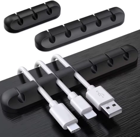 NNBILI Silicone USB Cable Organizer – Tidy Desk Wire Clip Holder for Charging, Mouse & Headphone Cables - Deewan E Kharidar