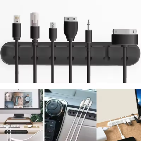NNBILI Silicone USB Cable Organizer – Tidy Desk Wire Clip Holder for Charging, Mouse & Headphone Cables - Deewan E Kharidar