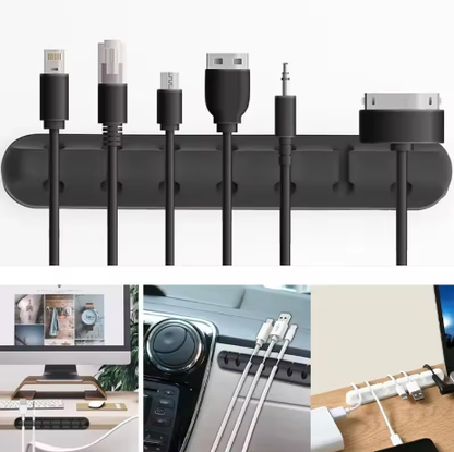 NNBILI Silicone USB Cable Organizer – Tidy Desk Wire Clip Holder for Charging, Mouse & Headphone Cables - Deewan E Kharidar