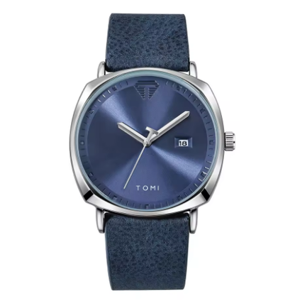 TOMI Men's Minimalist Quartz Watch – Fashion Leather Strap, Sports Style with Calendar - Deewan E Kharidar
