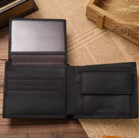 Genuine Leather Men's Wallet – Premium Cowhide Short Wallet | RFID Blocking, Bifold Wallet for Men, Portefeuille Homme** - Deewan E Kharidar