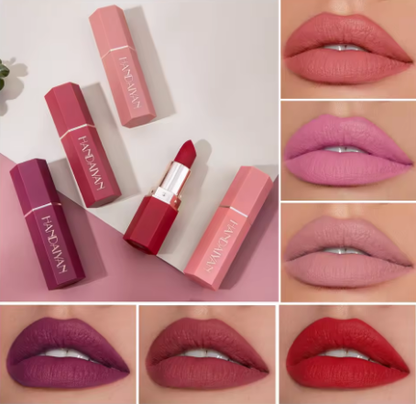 6-Color Matte Lipstick Set – Long-Lasting, Waterproof, Non-Fading, Non-Stick Velvet Lip Colors - Deewan E Kharidar